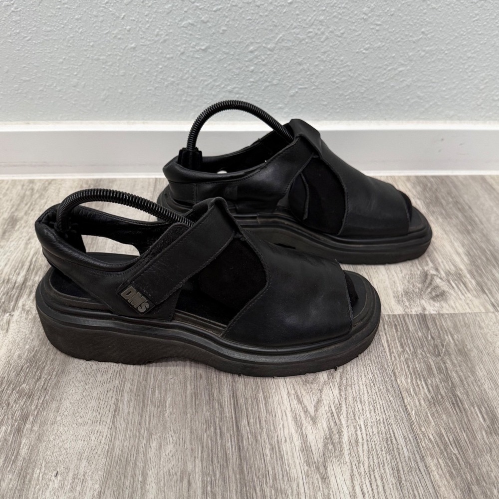 Dr Martens Black Leather Sandals Chunky Platform 9060 England Men's Size 8 90s